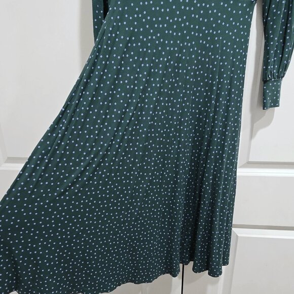 Boden - 4R Dress Maxi Dress Jersey Dress Women Green Polka Dot V Neck Dress - Picture 5 of 7